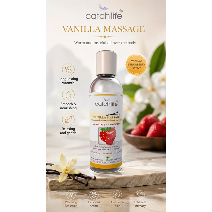 Ulei Masaj si Gel Lubrifiant, Nature Body Fun Gel Vanilie Capsuni, 100 ml